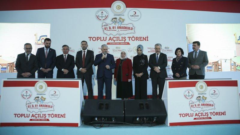 Başbakan Yıldırım ve Bakan Yılmaz, Erzincan´da 81 İl 81 Anaokulu Toplu Açılış Töreni´ne katıldı